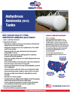 Anhydrous Ammonia Tanks Specification Sheet