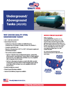 Above/underground Tanks Specification Sheet