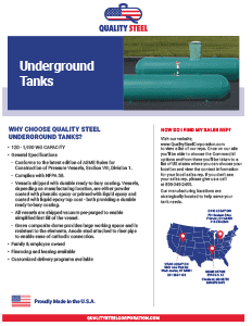 Underground Tanks Specification Sheet