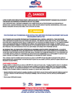 Safety Warning – For Propane Technician PDF